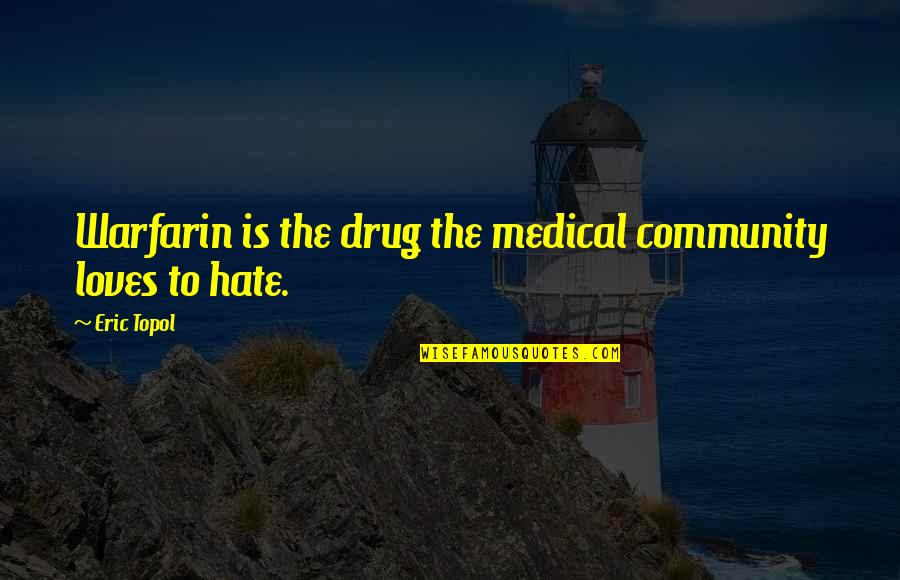 Warfarin Drug Quotes By Eric Topol: Warfarin is the drug the medical community loves