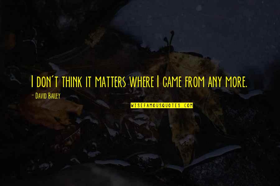 Warhammer Dark Crusade Quotes By David Bailey: I don't think it matters where I came
