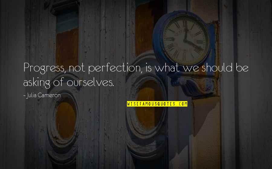 Warlands Cycles Quotes By Julia Cameron: Progress, not perfection, is what we should be