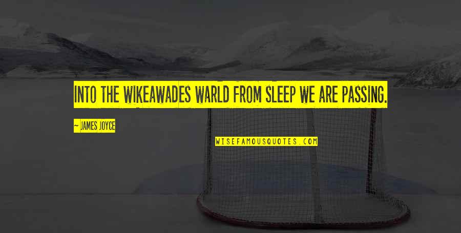 Warld Quotes By James Joyce: Into the wikeawades warld from sleep we are