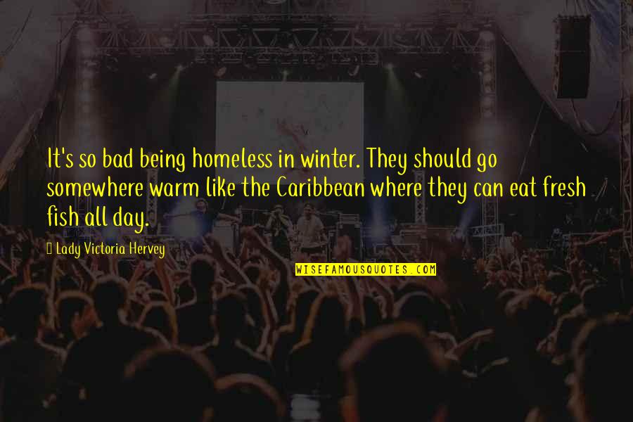 Warm Day Quotes By Lady Victoria Hervey: It's so bad being homeless in winter. They