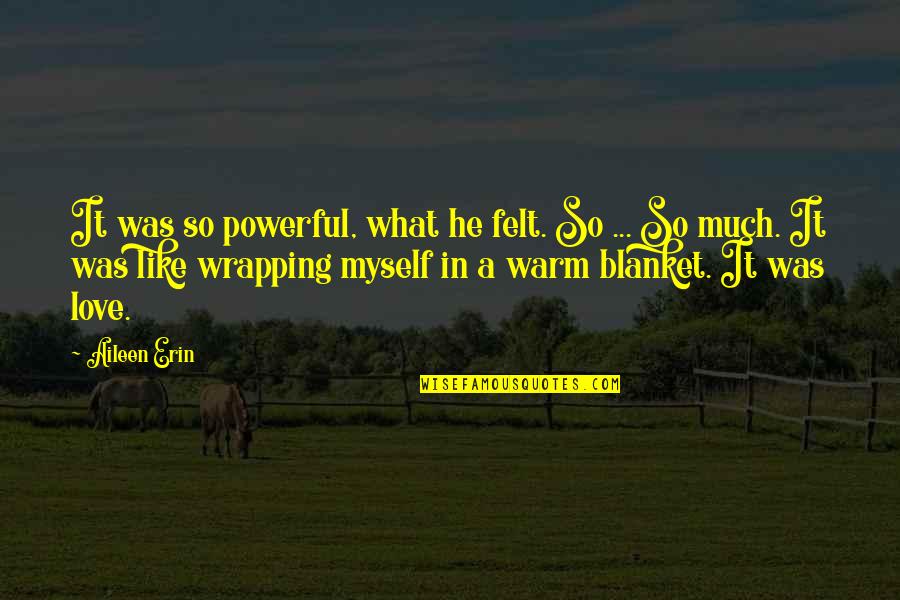 Warm Felt Quotes By Aileen Erin: It was so powerful, what he felt. So