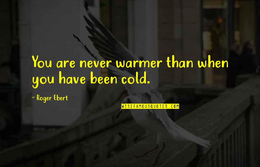 Warmer Than Quotes By Roger Ebert: You are never warmer than when you have