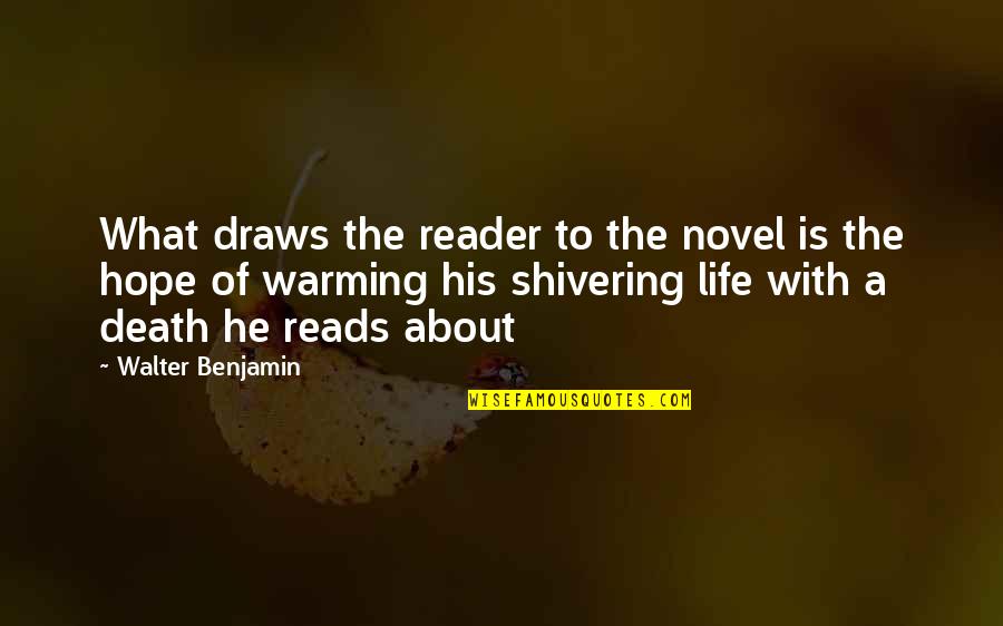 Warming Quotes By Walter Benjamin: What draws the reader to the novel is