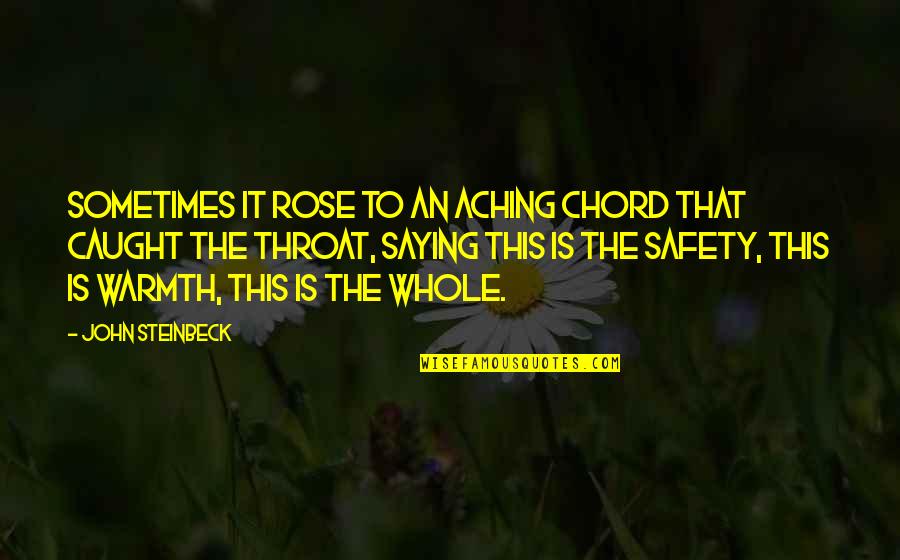 Warmth Quotes By John Steinbeck: Sometimes it rose to an aching chord that