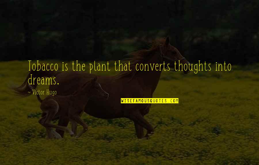 Warneken Quotes By Victor Hugo: Tobacco is the plant that converts thoughts into