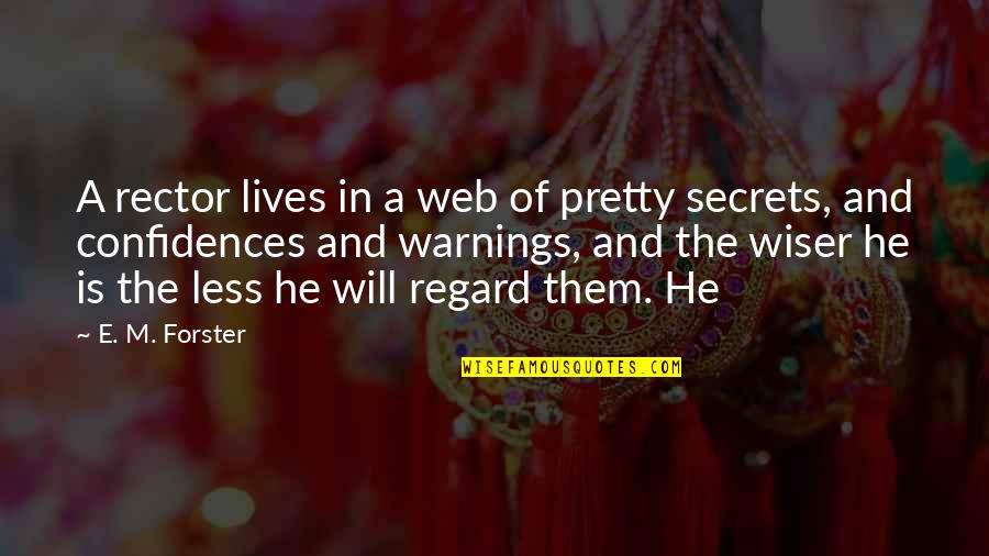Warnings Quotes By E. M. Forster: A rector lives in a web of pretty