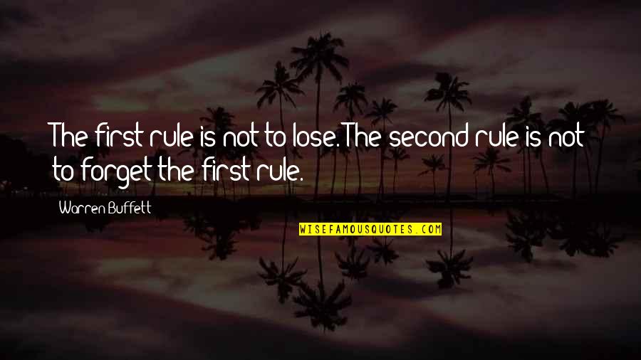 Warren Buffett Best Quotes By Warren Buffett: The first rule is not to lose. The