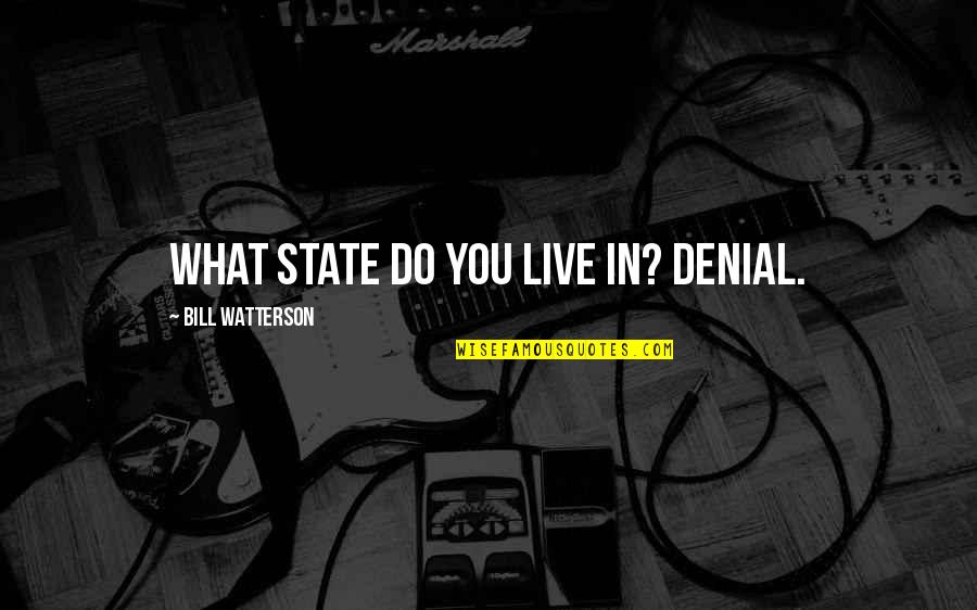 Warren Buffett Moat Quote Quotes By Bill Watterson: What state do you live in? Denial. Warren Buffett Moat Quote Quotes By Bill Watterson: What state do you live in? Denial.