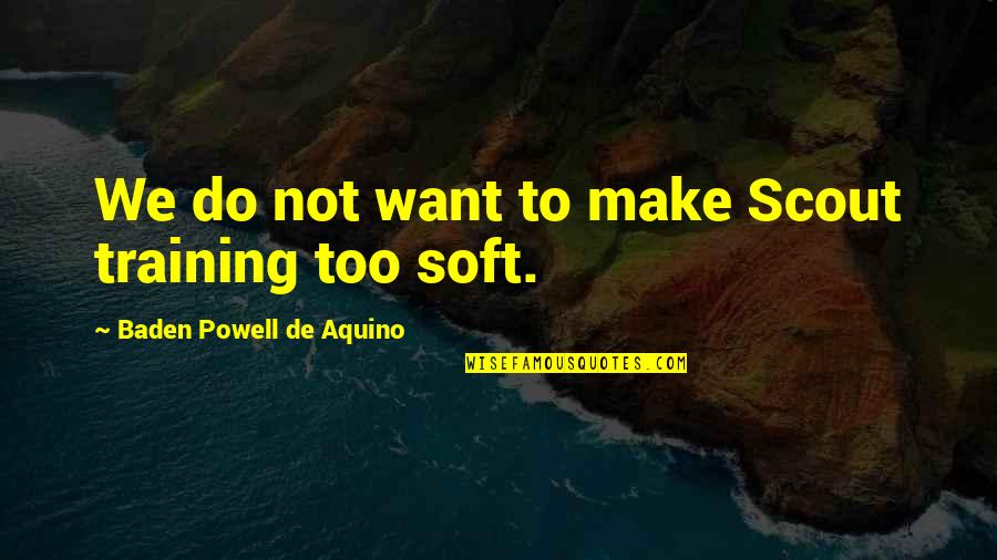 Warschau Quotes By Baden Powell De Aquino: We do not want to make Scout training