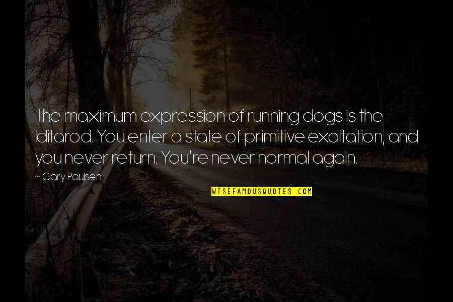 Warshow Spotify Quotes By Gary Paulsen: The maximum expression of running dogs is the