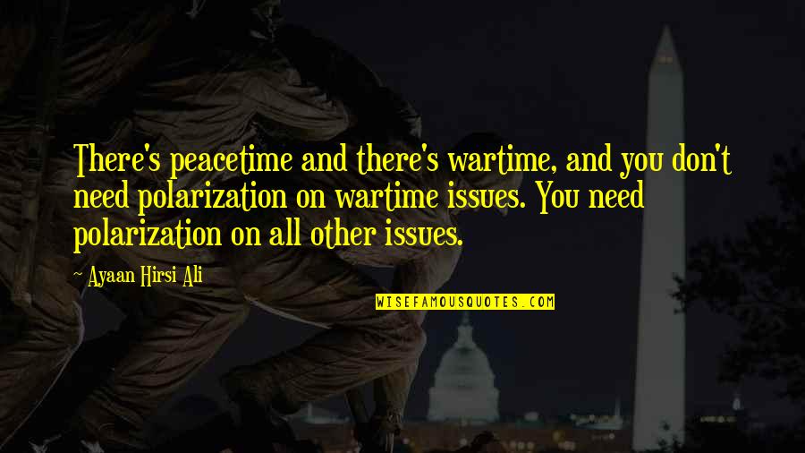 Wartime Quotes By Ayaan Hirsi Ali: There's peacetime and there's wartime, and you don't