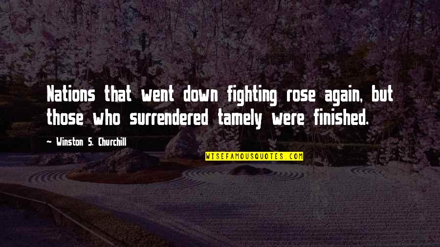 Wartoci Quotes By Winston S. Churchill: Nations that went down fighting rose again, but
