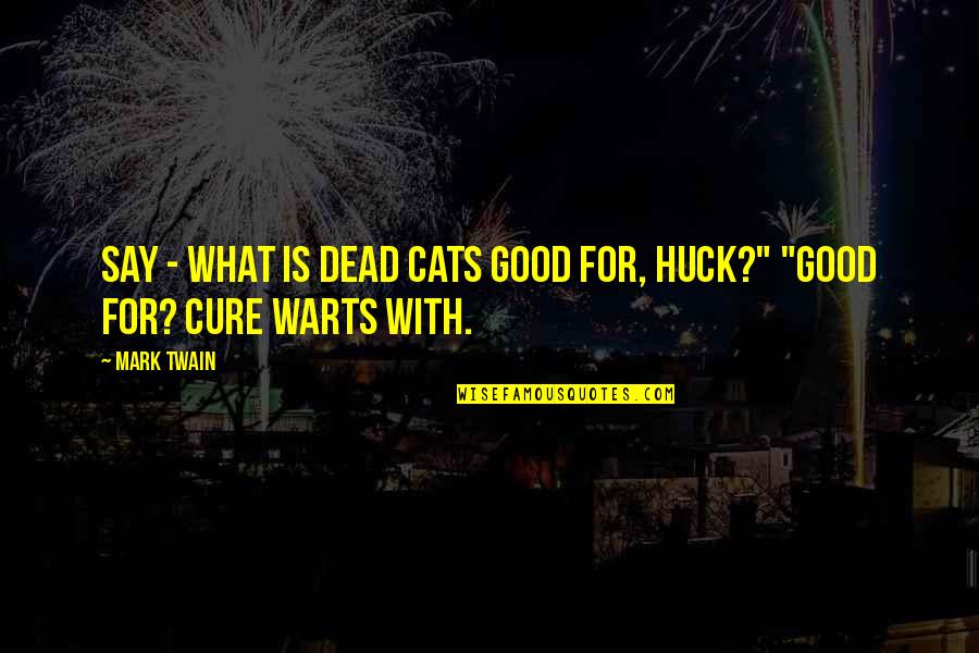 Warts Quotes By Mark Twain: Say - what is dead cats good for,