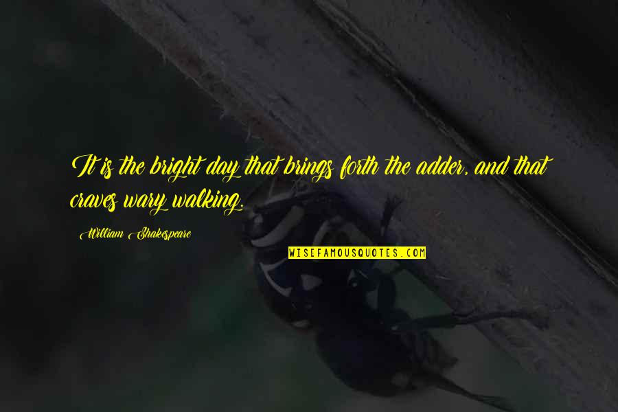 Wary Quotes By William Shakespeare: It is the bright day that brings forth