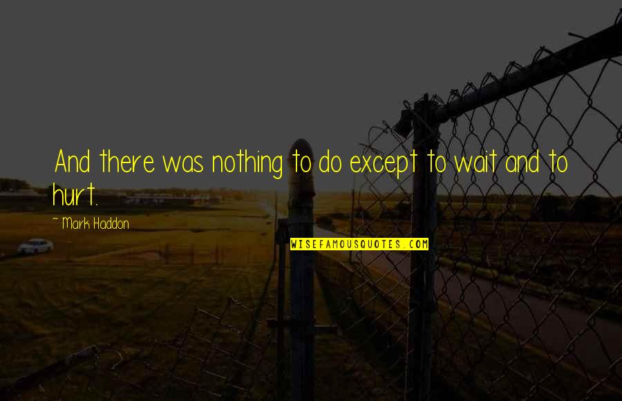 Was Hurt Quotes By Mark Haddon: And there was nothing to do except to Was Hurt Quotes By Mark Haddon: And there was nothing to do except to