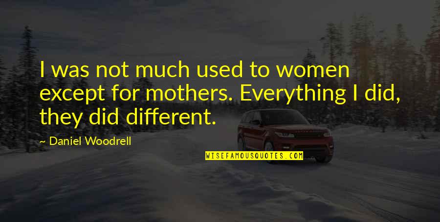 Was They Quotes By Daniel Woodrell: I was not much used to women except Was They Quotes By Daniel Woodrell: I was not much used to women except