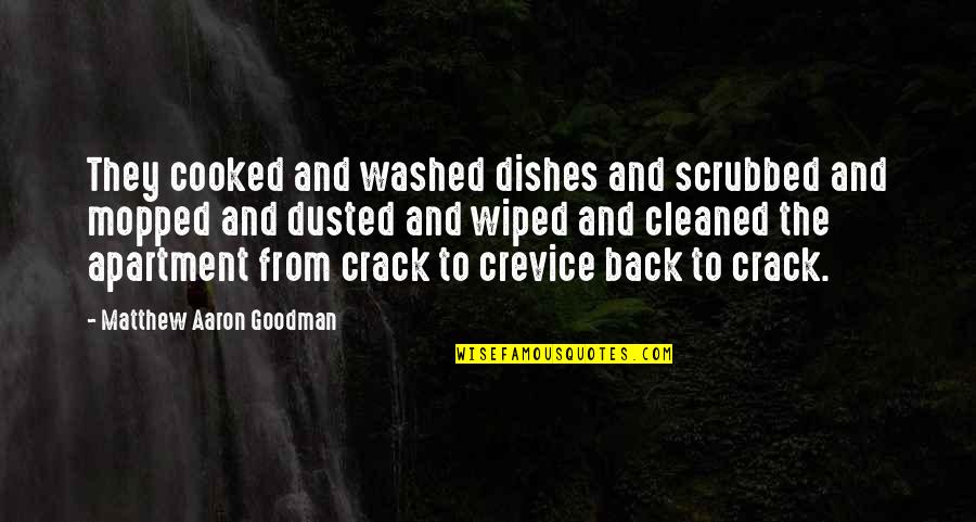 Washed Out Quotes By Matthew Aaron Goodman: They cooked and washed dishes and scrubbed and