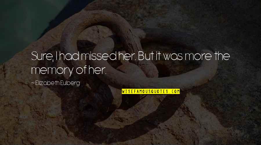 Washeemah Quotes By Elizabeth Eulberg: Sure, I had missed her. But it was