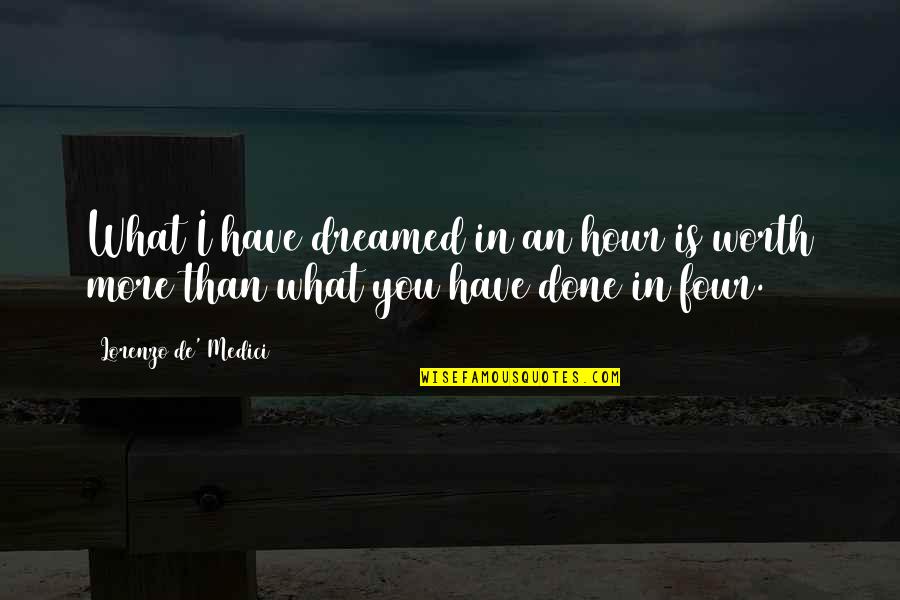 Washingtonian Center Quotes By Lorenzo De' Medici: What I have dreamed in an hour is Washingtonian Center Quotes By Lorenzo De' Medici: What I have dreamed in an hour is