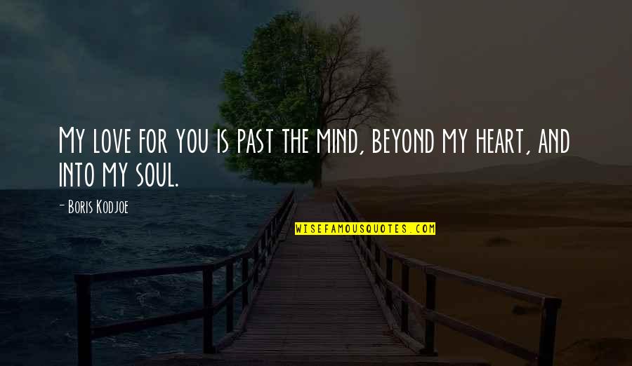 Washrag Shaped Quotes By Boris Kodjoe: My love for you is past the mind,
