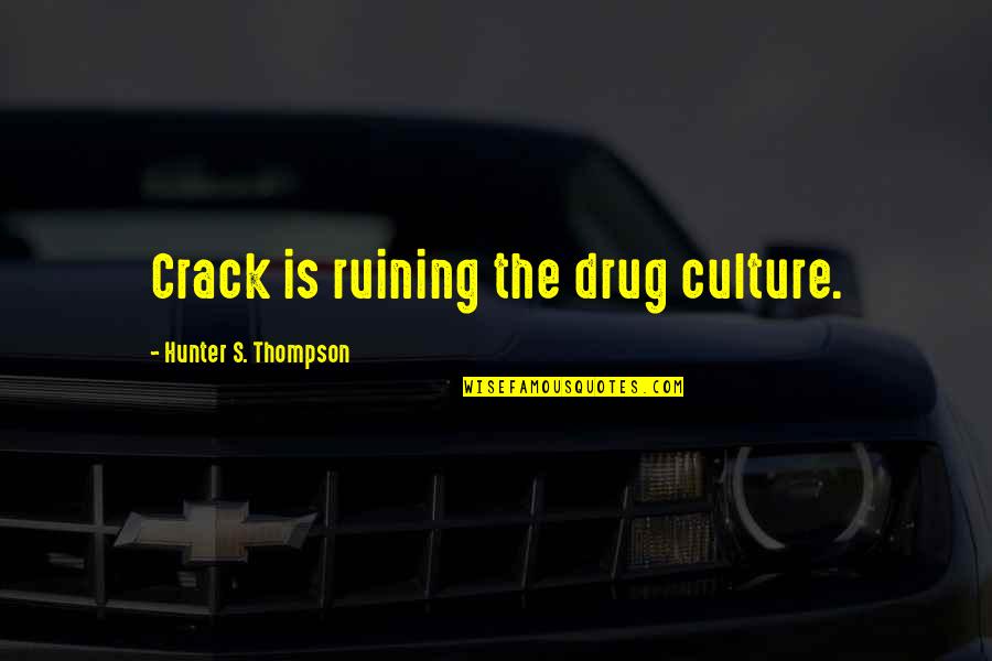 Wasii Mehar Quotes By Hunter S. Thompson: Crack is ruining the drug culture. Wasii Mehar Quotes By Hunter S. Thompson: Crack is ruining the drug culture.