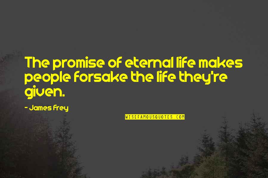 Wass Quotes By James Frey: The promise of eternal life makes people forsake