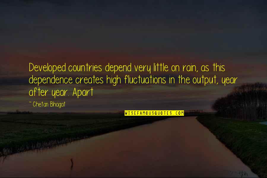 Wassail Bowl Quotes By Chetan Bhagat: Developed countries depend very little on rain, as Wassail Bowl Quotes By Chetan Bhagat: Developed countries depend very little on rain, as