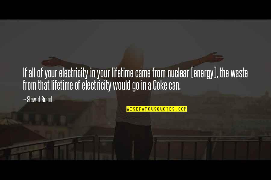 Waste Of Electricity Quotes By Stewart Brand: If all of your electricity in your lifetime