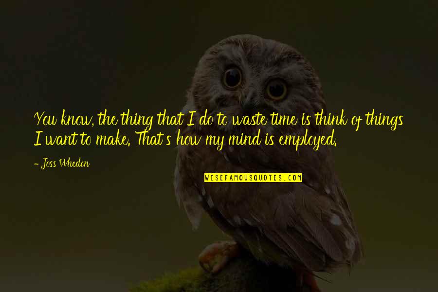 Waste Of My Time Quotes By Joss Whedon: You know, the thing that I do to