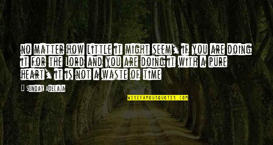 Waste Of Time Quotes By Sunday Adelaja: no matter how little it might seem, if