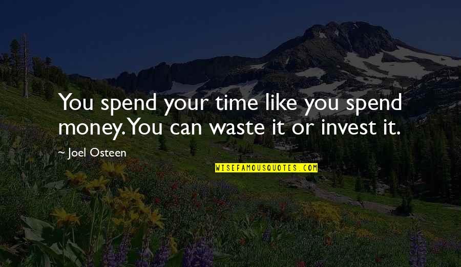 Waste Your Time Quotes By Joel Osteen: You spend your time like you spend money.