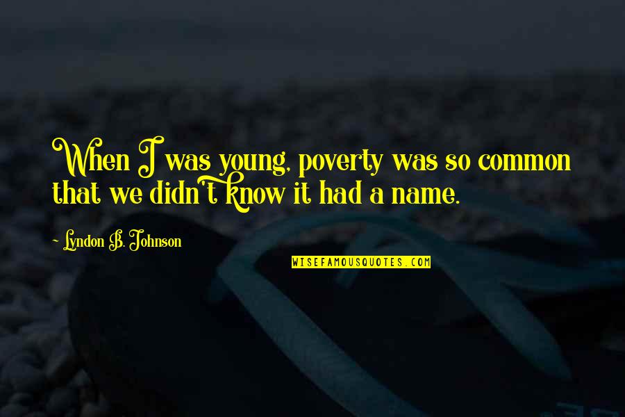 Wasted Days Quotes By Lyndon B. Johnson: When I was young, poverty was so common Wasted Days Quotes By Lyndon B. Johnson: When I was young, poverty was so common