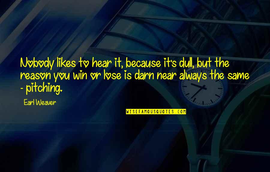 Wasteels Travel Quotes By Earl Weaver: Nobody likes to hear it, because it's dull, Wasteels Travel Quotes By Earl Weaver: Nobody likes to hear it, because it's dull,