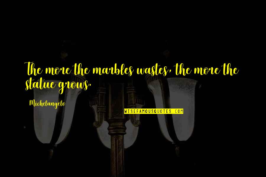 Wastes Quotes By Michelangelo: The more the marbles wastes, the more the