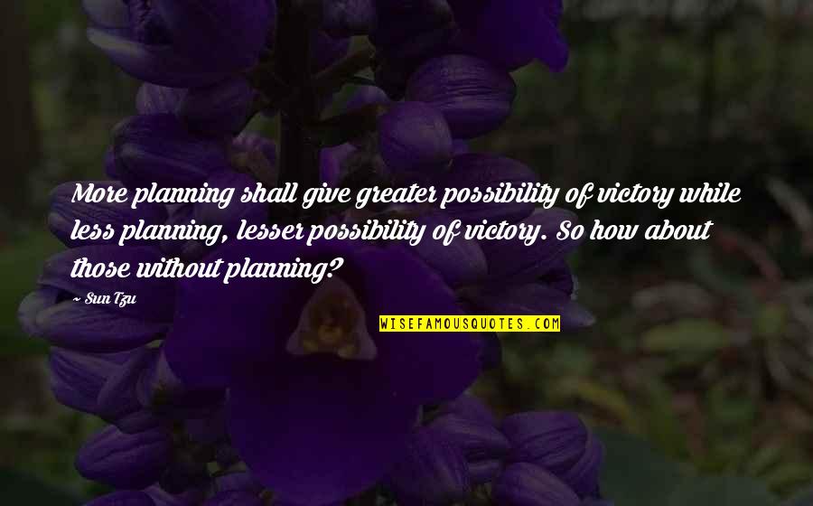 Wat Is Eenzaamheid Quotes By Sun Tzu: More planning shall give greater possibility of victory