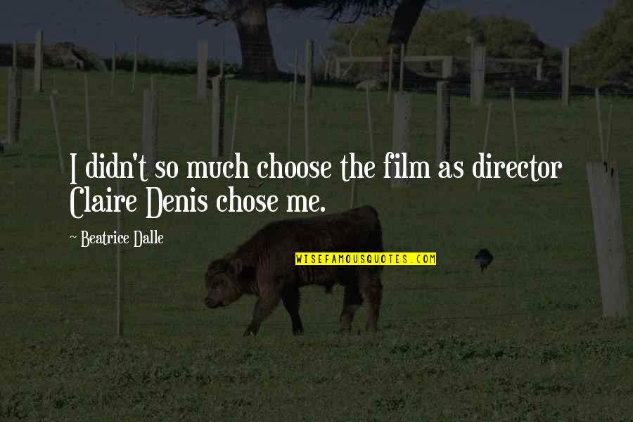 Watanabe The Bird Quotes By Beatrice Dalle: I didn't so much choose the film as Watanabe The Bird Quotes By Beatrice Dalle: I didn't so much choose the film as