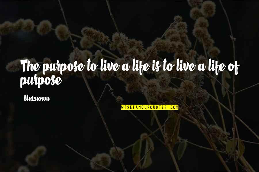 Watase Aoba Quotes By Unknown: The purpose to live a life is to
