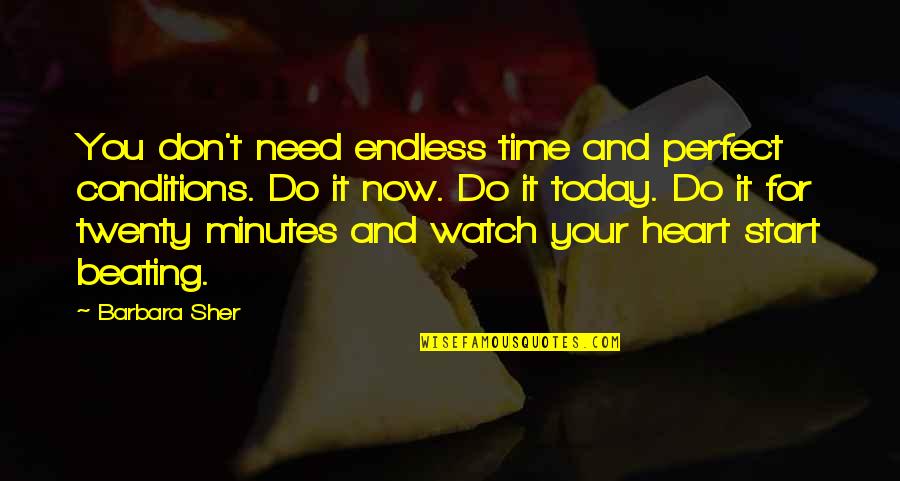 Watch And Time Quotes By Barbara Sher: You don't need endless time and perfect conditions.