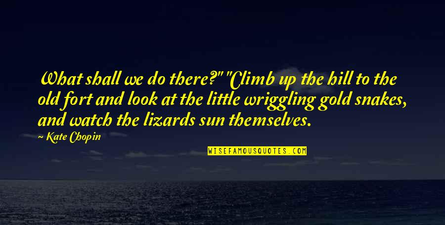 Watch For Snakes Quotes By Kate Chopin: What shall we do there?" "Climb up the