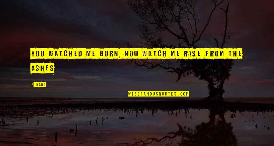 Watch It Burn Quotes By Nano: You watched me burn, now watch me rise