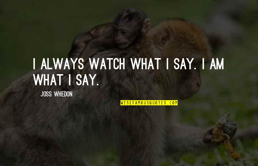 Watch Out What You Say Quotes By Joss Whedon: I always watch what I say. I am