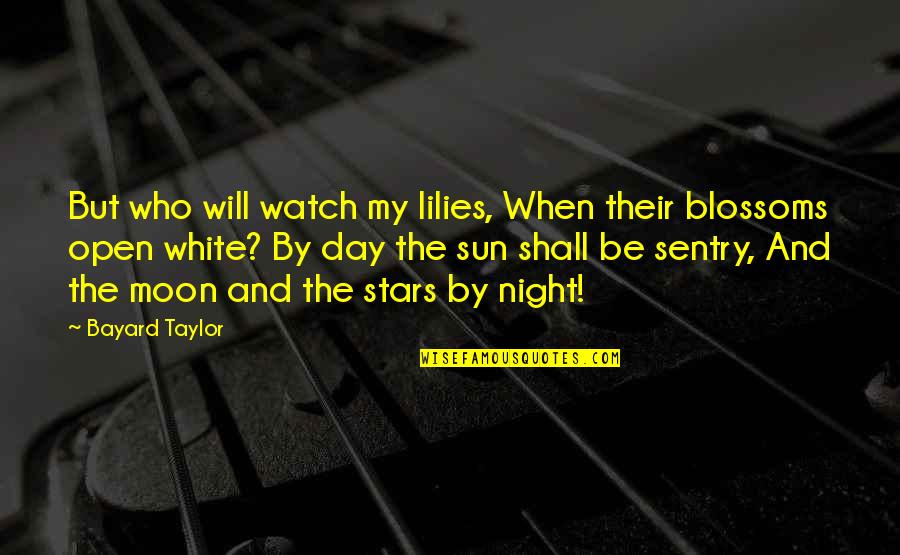 Watch The Moon Quotes By Bayard Taylor: But who will watch my lilies, When their Watch The Moon Quotes By Bayard Taylor: But who will watch my lilies, When their