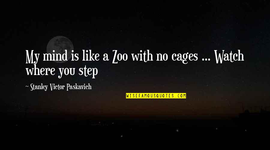 Watch Where You Step Quotes By Stanley Victor Paskavich: My mind is like a Zoo with no