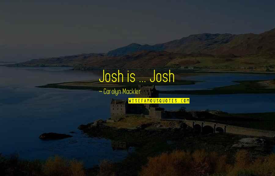 Watching A Friend Made A Mistake Quotes By Carolyn Mackler: Josh is ... Josh