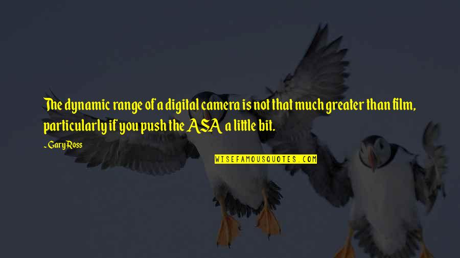 Watching A Trainwreck Quotes By Gary Ross: The dynamic range of a digital camera is