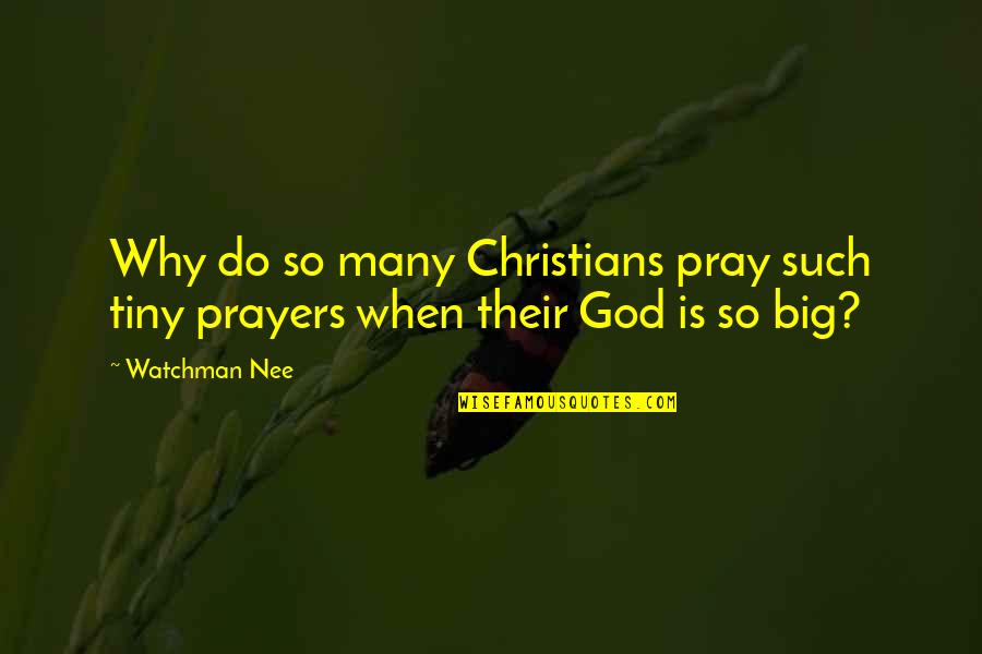 Watchman Nee Prayer Quotes By Watchman Nee: Why do so many Christians pray such tiny
