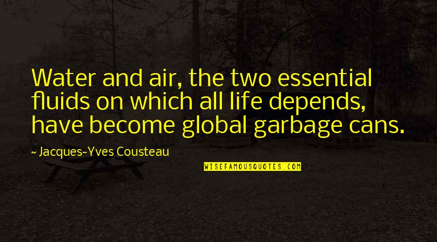 Water And Air Pollution Quotes By Jacques-Yves Cousteau: Water and air, the two essential fluids on