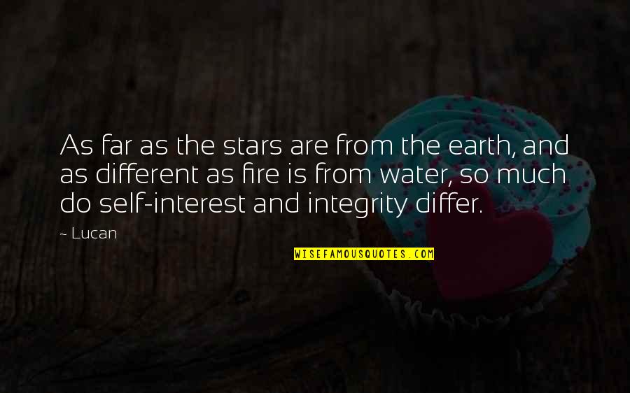 Water And Earth Quotes By Lucan: As far as the stars are from the