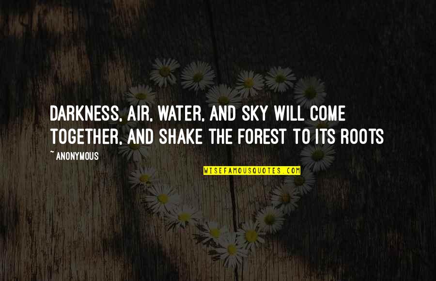 Water And Forest Quotes By Anonymous: Darkness, air, water, and sky will come together,